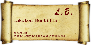 Lakatos Bertilla névjegykártya